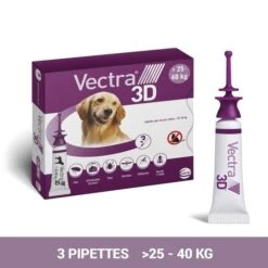 Vectra 3D Chien 25 à 40 Kg 3 Pipettes