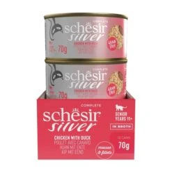 Schesir Silver Mousse & Filets Poulet Canard Chat Senior 12x70 G
