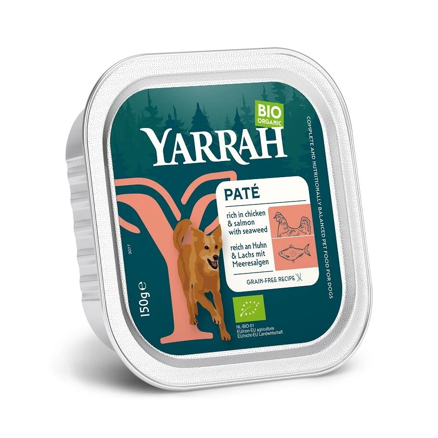 Yarrah Bio Pâtée Saumon Et Poulet Chien 12 X 150 G