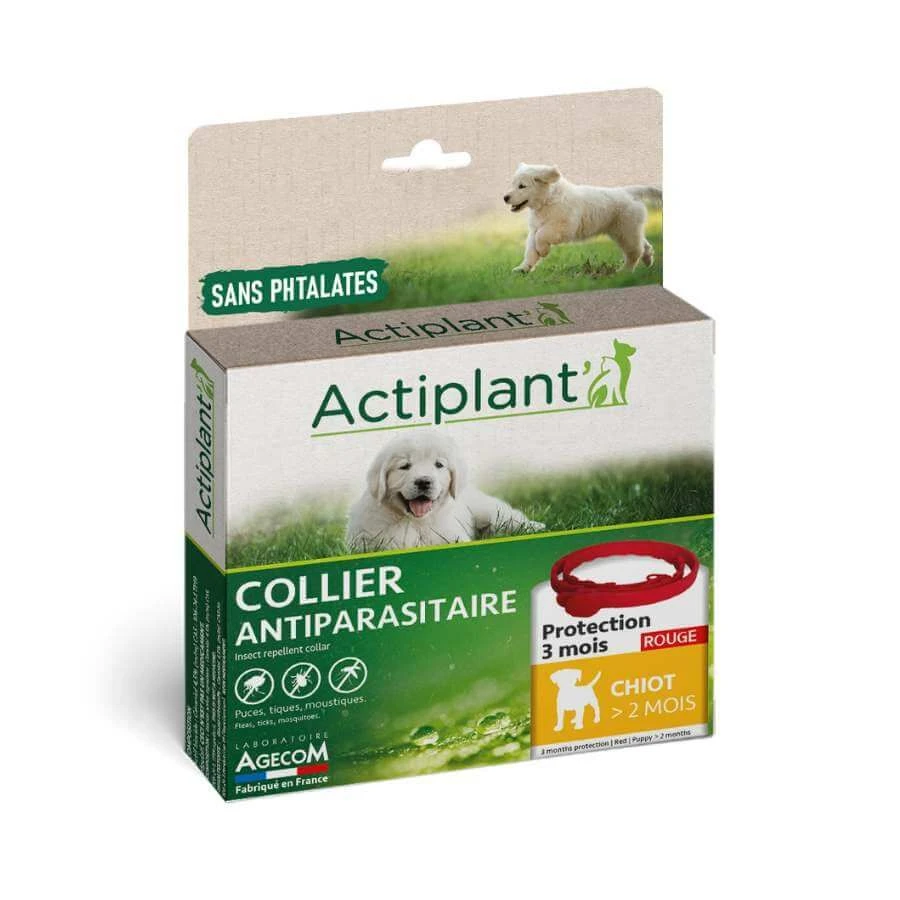 Actiplant Collier Antiparasitaire Rouge Chiot 1 Actiplant Collier Antiparasitaire Rouge Chiot