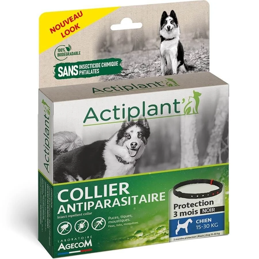 Actiplant Collier Antiparasitaire Noir Chien 15-30 Kg 2 Actiplant Collier Antiparasitaire Noir Chien 15-30 Kg – Image 2