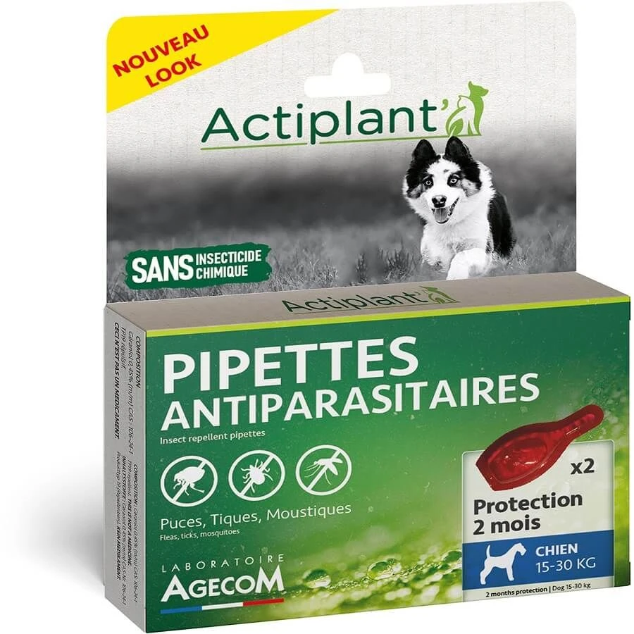 Actiplant Pipettes Antiparasitaires Chien 10-30 Kg X2 2 Actiplant Pipettes Antiparasitaires Chien 10-30 Kg X2 – Image 2