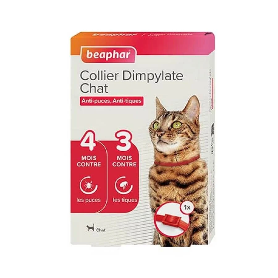 Beaphar Collier Dimpylate Contre Puces Et Tiques Pour Chat Rouge 1 Beaphar Collier Dimpylate Contre Puces Et Tiques Pour Chat Rouge