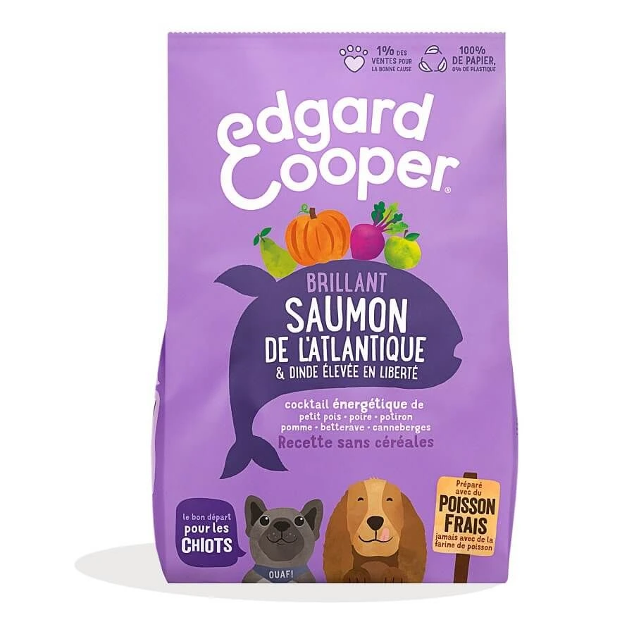 Edgard & Cooper Chiot Saumon Et Dinde Sans Céréales 7 Kg