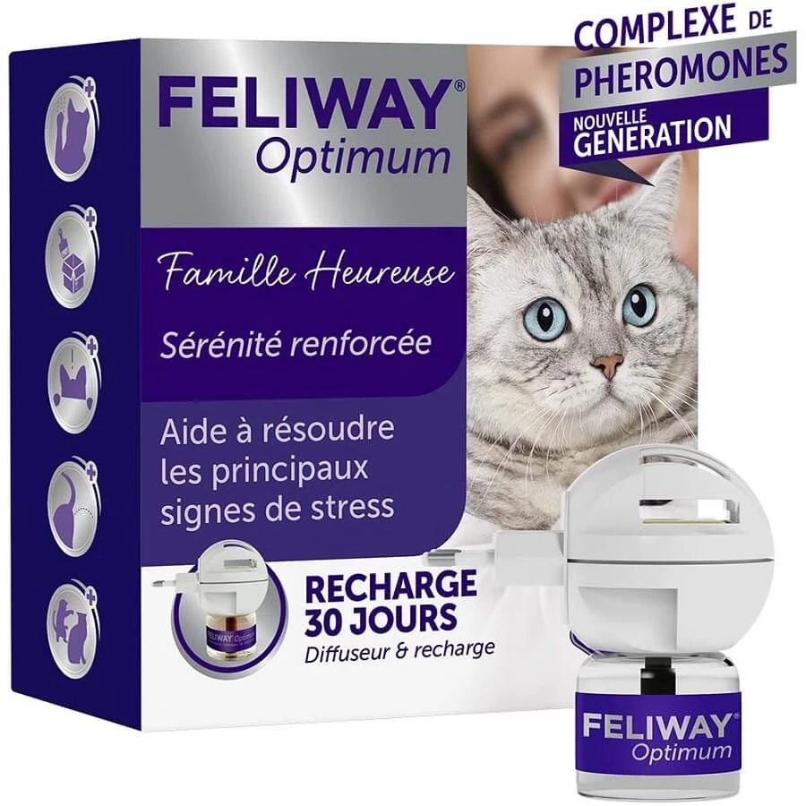 Feliway Optimum Diffuseur + Recharge 48 Ml (30 Jours) 1 Feliway Optimum Diffuseur + Recharge 48 Ml (30 Jours)