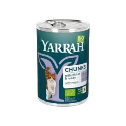Yarrah Bio Bouchées De Poulet Et Dinde En Sauce Aux Orties Et à La Tomate Chat 12 X 405 G