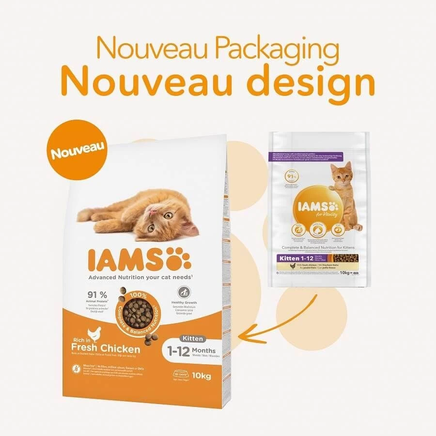 IAMS Vitality Croquettes Pour Chaton Au Poulet 1.5 Kg 2 IAMS Vitality Croquettes Pour Chaton Au Poulet 1.5 Kg – Image 2