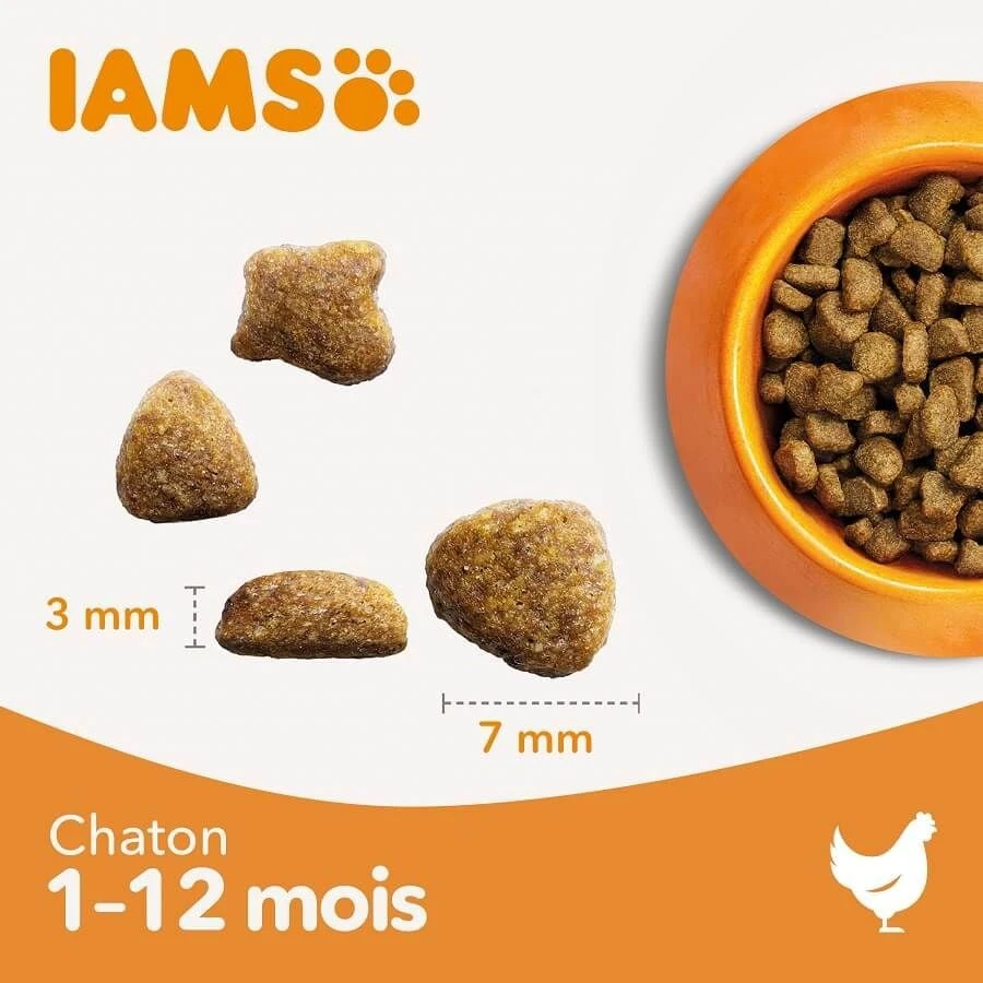 IAMS Vitality Croquettes Pour Chaton Au Poulet 1.5 Kg 3 IAMS Vitality Croquettes Pour Chaton Au Poulet 1.5 Kg – Image 3
