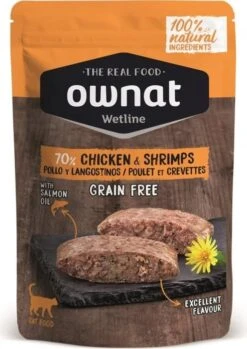 Ownat Wetline Chat Poulet Et Crevettes 12 X 85 G