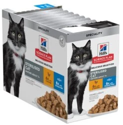 Hill's Science Plan Feline Mature Sterilised Pack Mixte Sachets 12 X 85 G