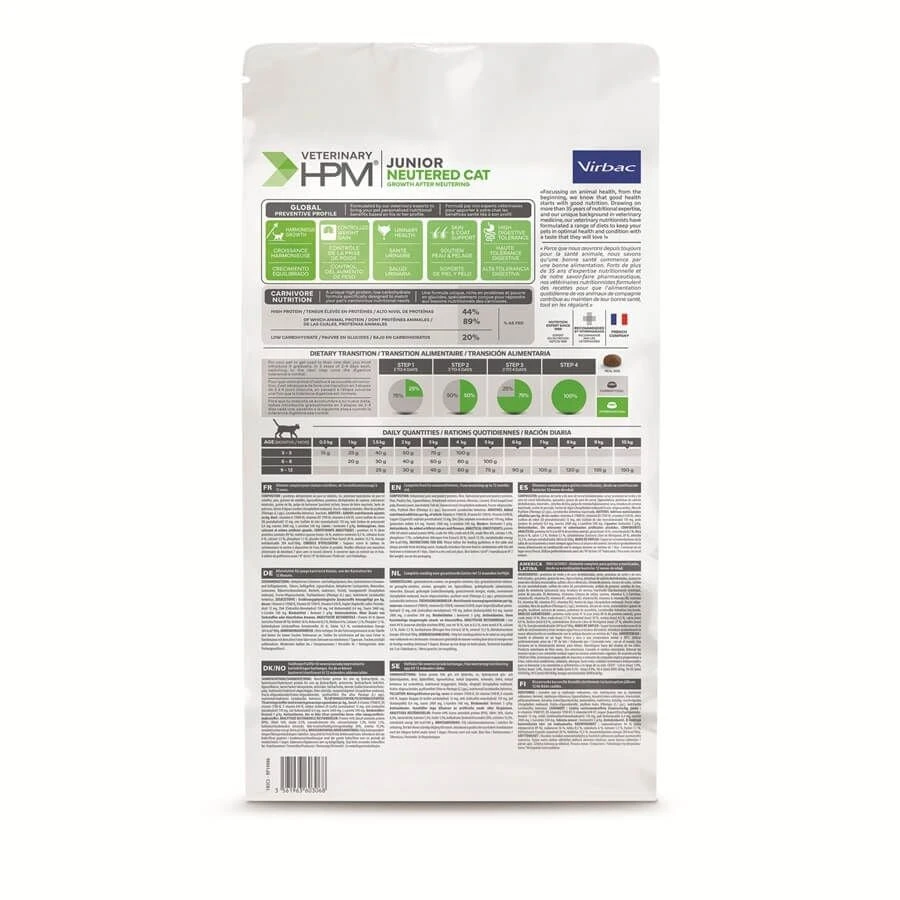 Virbac Veterinary HPM Junior Neutered Cat 3 Kg 2 Virbac Veterinary HPM Junior Neutered Cat 3 Kg – Image 2