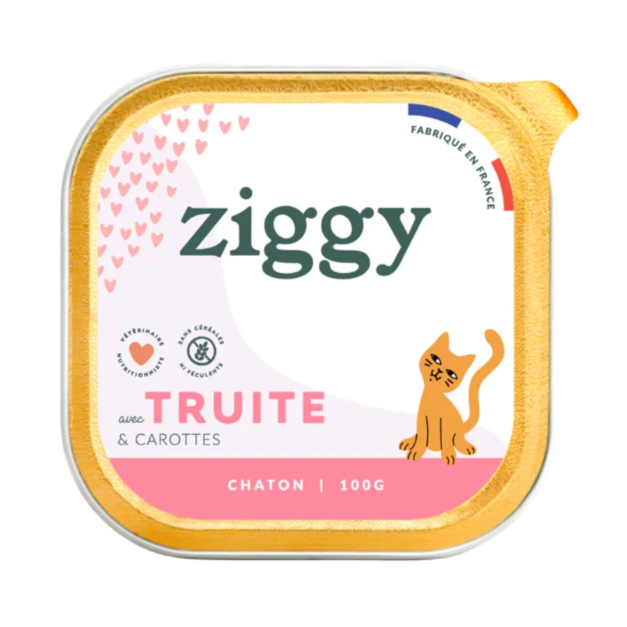 Ziggy Pâtée Sans Céréales Chaton Truite 4 X 100 G